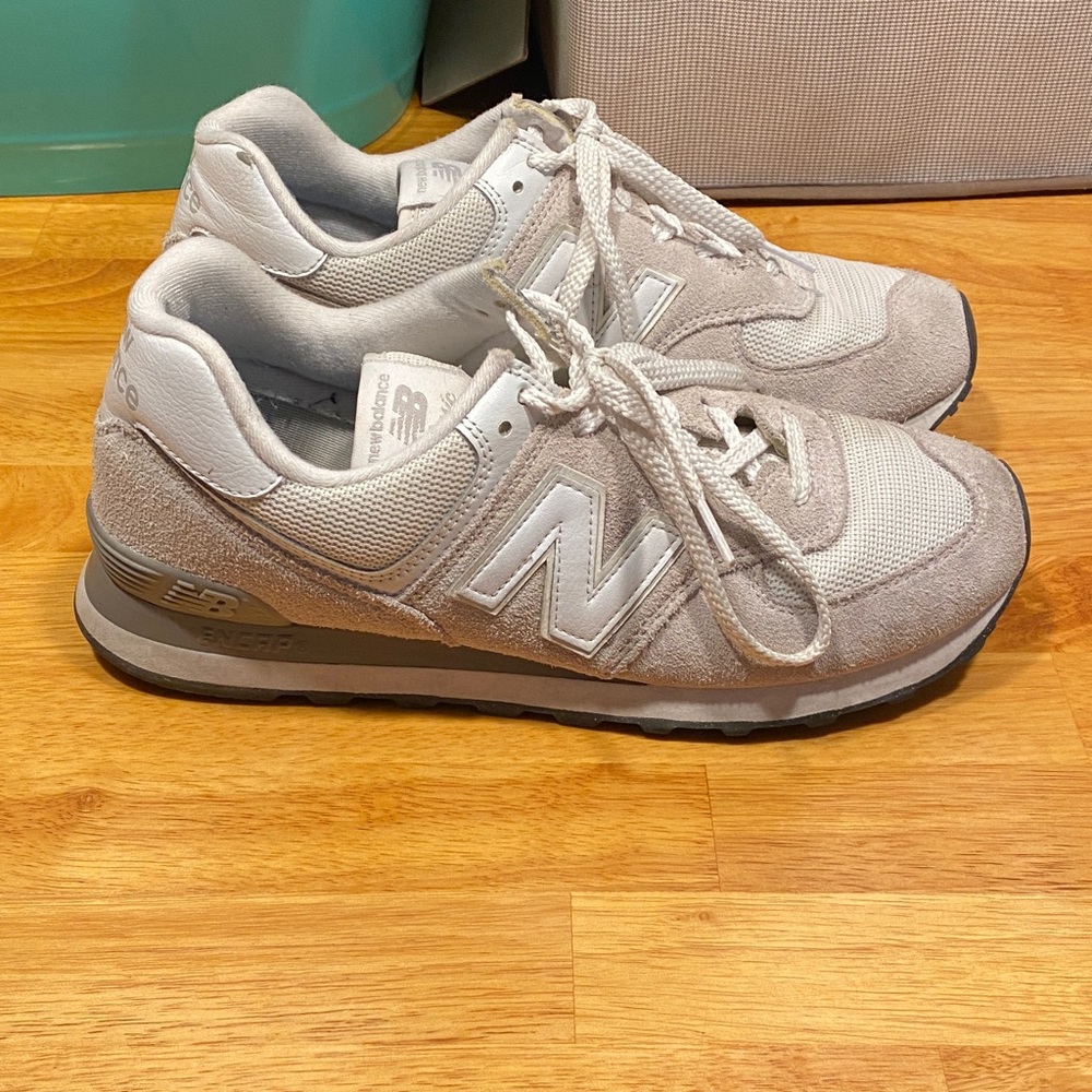 New Balance 574 Retro Sneakers in Light Gray and White